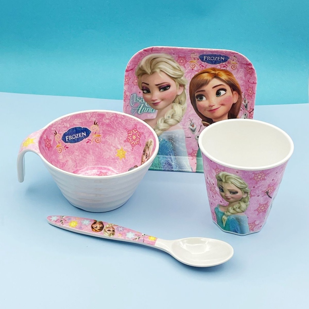Bát Ăn Cơm Chống Rơi In Hình Công Chúa Elsa Dễ Thương Cho Bé Mẫu Giáo Từ 3-6 Tuổi