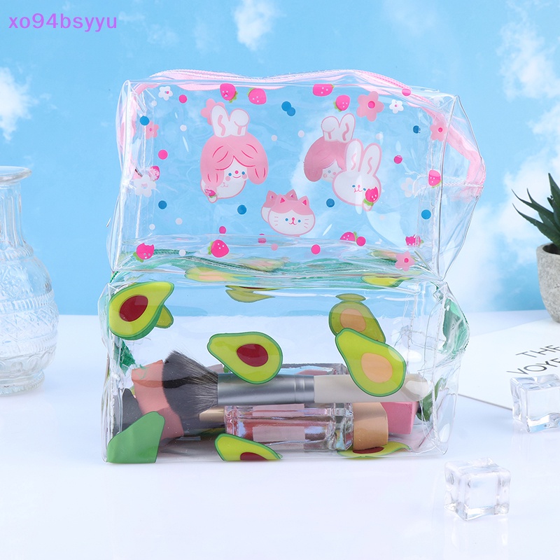 1 Túi Đựng Đồ Trang Điểm Xo94Bsyu Mini Trong Suốt In Họa Tiết Trái Cây / Động Vật Có Khóa Kéo Tiện Dụng Mang Theo Du Lịch