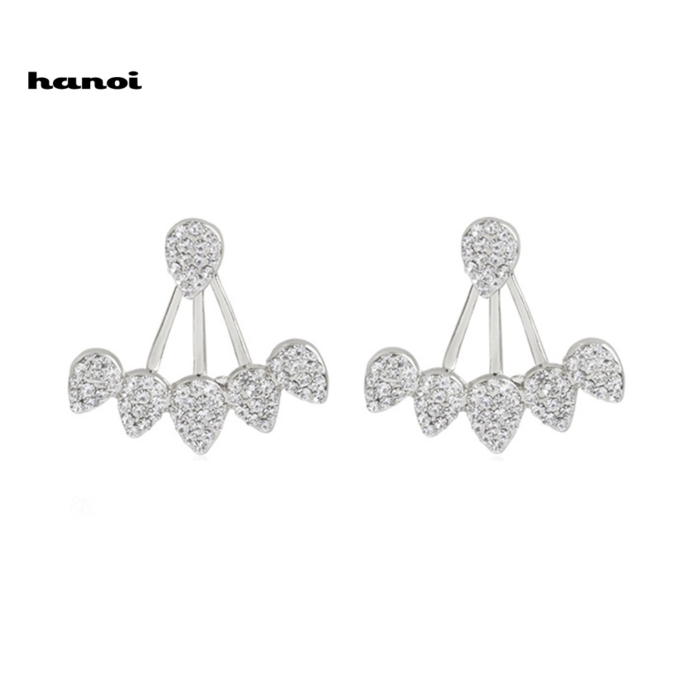 Khuyên Tai Đính Đá Hình Giọt Nước Lưng Thời Trang