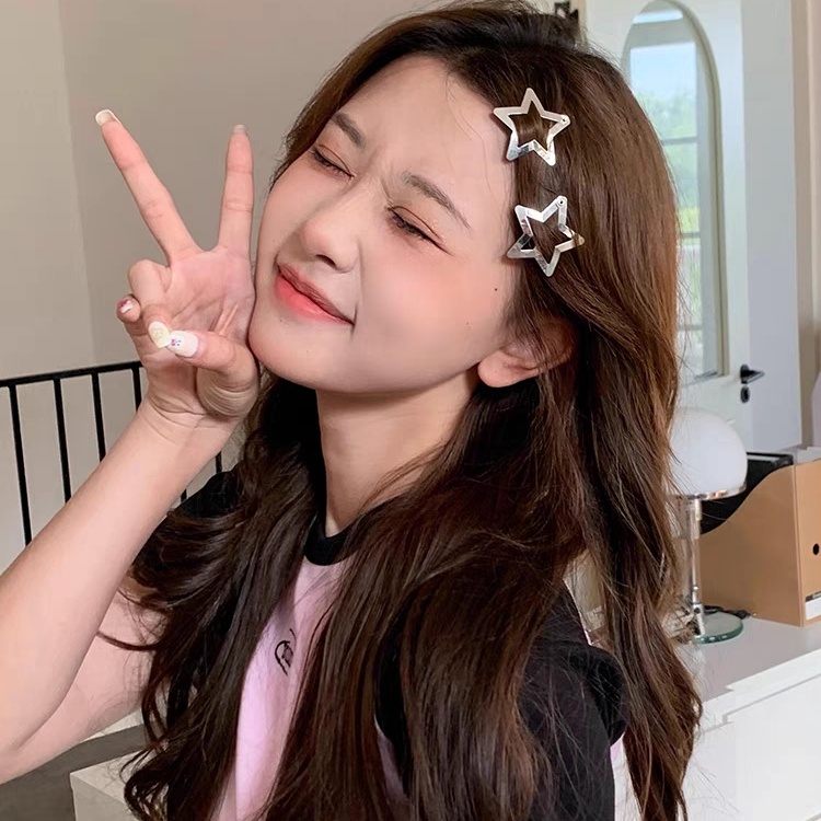 Set 5 / 10 / 20 / 30 Kẹp Tóc Kim Loại Màu Bạc Thời Trang Cho Nữ