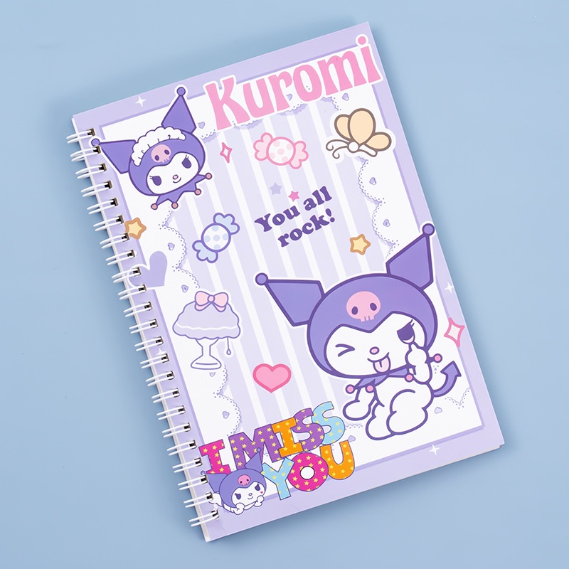 Sanrio coil book kuromi my melody cinnamoroll sketchbook tiểu học nhật ký học sinh sách sổ tay viết pads ledger