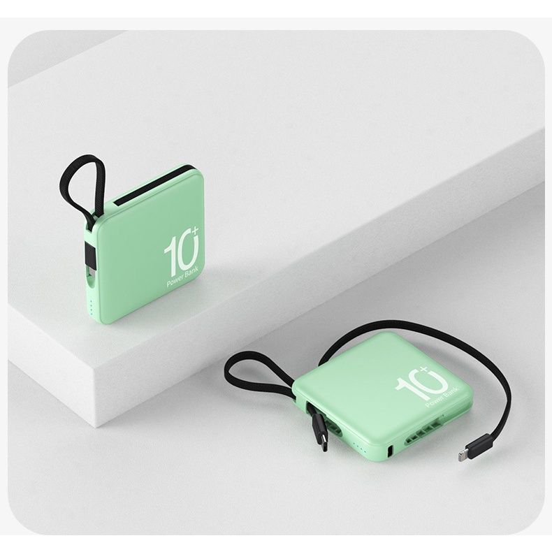 Pin Dự PhòNg 10000mAh Mini VớI CáP SạC ĐiệN Cho iPhone14 Samsung Xiaomiung