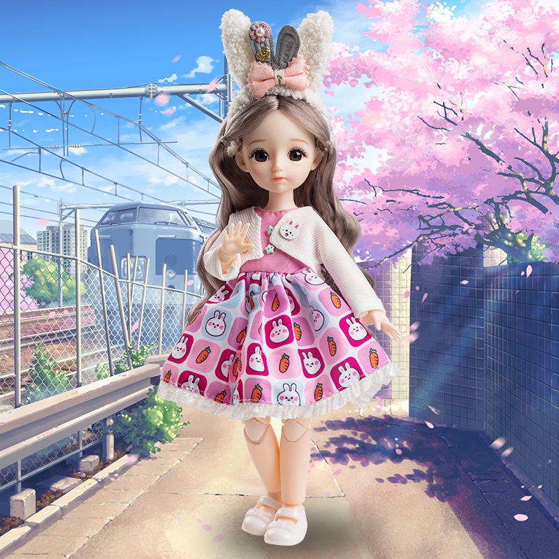 Búp Bê BJD Và Quần Áo 3D Có Khớp Cử Động Mẫu Mới Làm Quà Tặng Sinh Nhật Cho Bé Gái 30cm