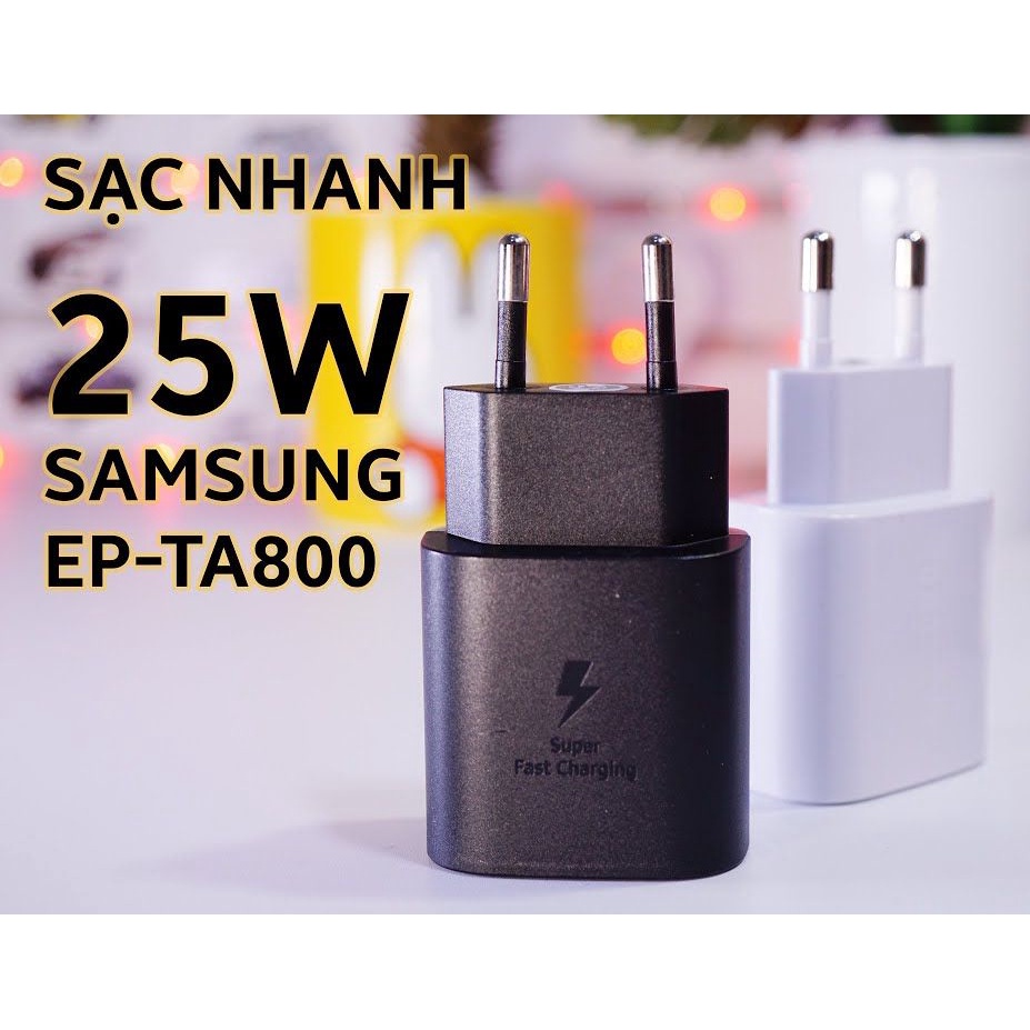 Bộ Sạc nhanh 25W zin máy Samsung Note 10 Plus, Note 10, Note 20, S20 và cáp zin Samsung 2 đầu Type C to Type C