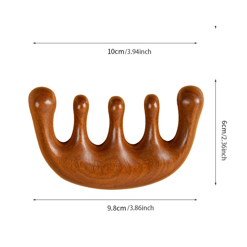 Lược Gỗ Đàn Hương Năm Cánh Chống Tĩnh Điện Mát Xa Da Đầu 1 Cái JP4