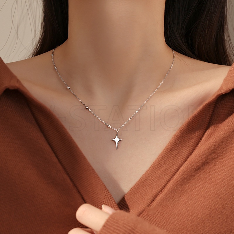 Vòng cổ Mặt Thánh Giá / Ngôi Sao / Chữ Thập Đơn Giản Cá Tính Cho Nữ / Phụ Kiện Vòng cổ Đi Biển / Ngôi Sao Joker Phổ Biến