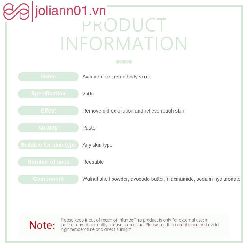 🎐Joliann🎐Kem Tẩy Tế Bào Chết Toàn Thân Chiết Xuất Quả Bơ Dưỡng Ẩm Làm Trắng Da