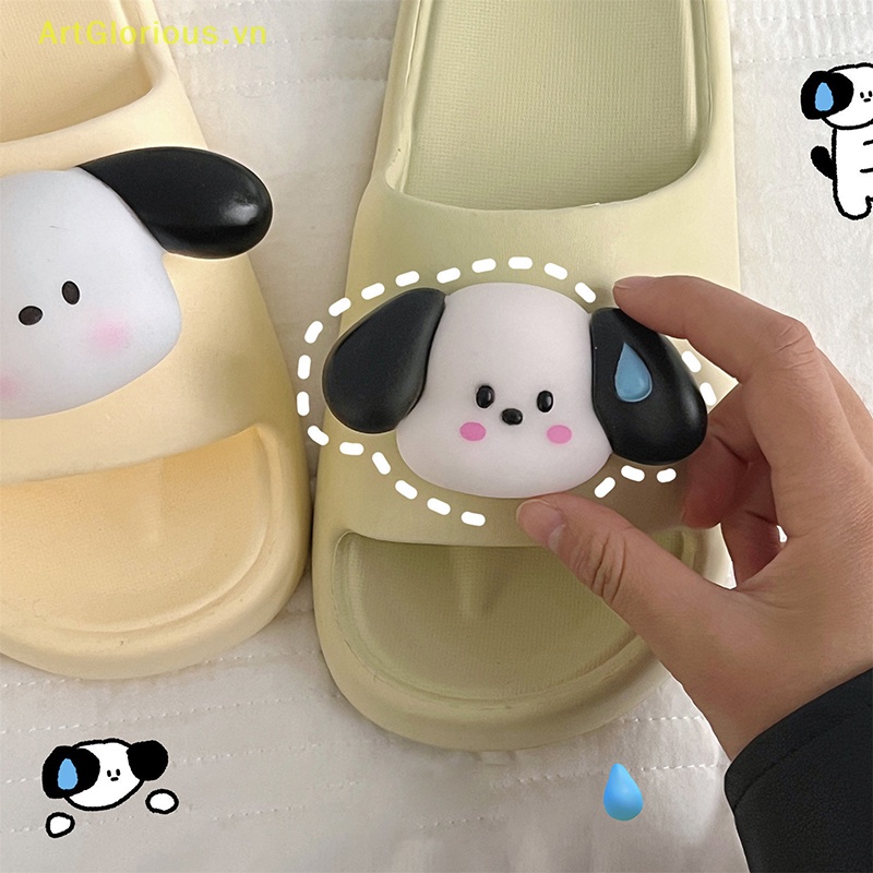 Miếng Dán Silicon Hình Chú Chó Hoạt Họa 3D Dễ Thương Trang Trí Điện Thoại / Máy Tính / Cốc Nước / Dép / Đồ Chơi Trẻ Em DIY