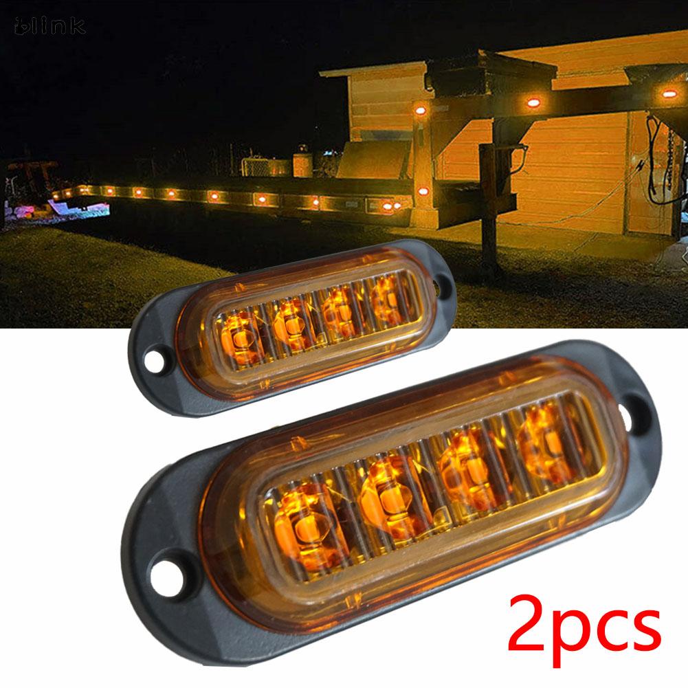 Set 2 Đèn Xi Nhan 4 Bóng LED Ánh Sáng Vàng Chuyên Dụng Cho Xe Tải