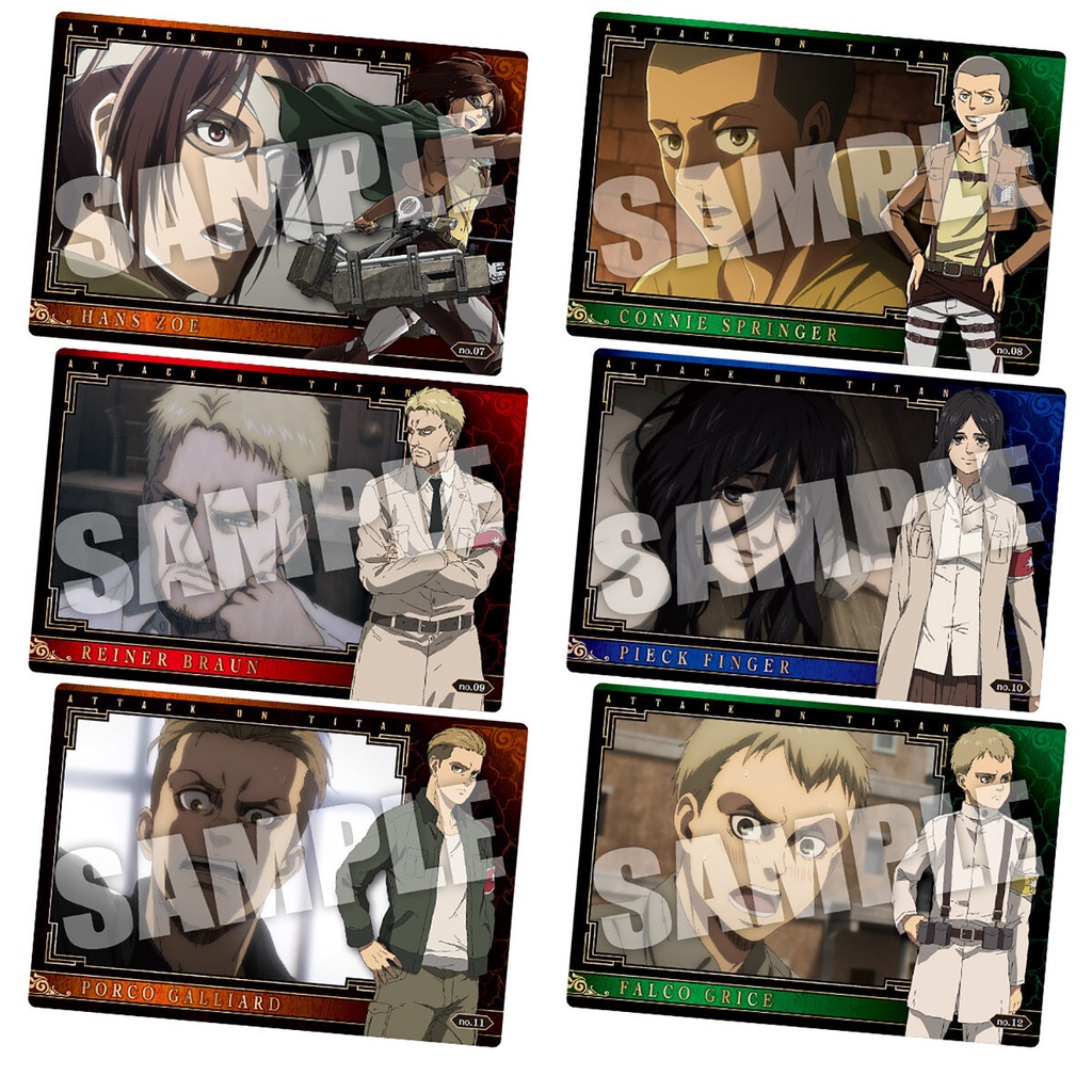 Pack thẻ nhân phẩm bánh xốp Attack On Titan The Final season chính hãng - AOT wafer card