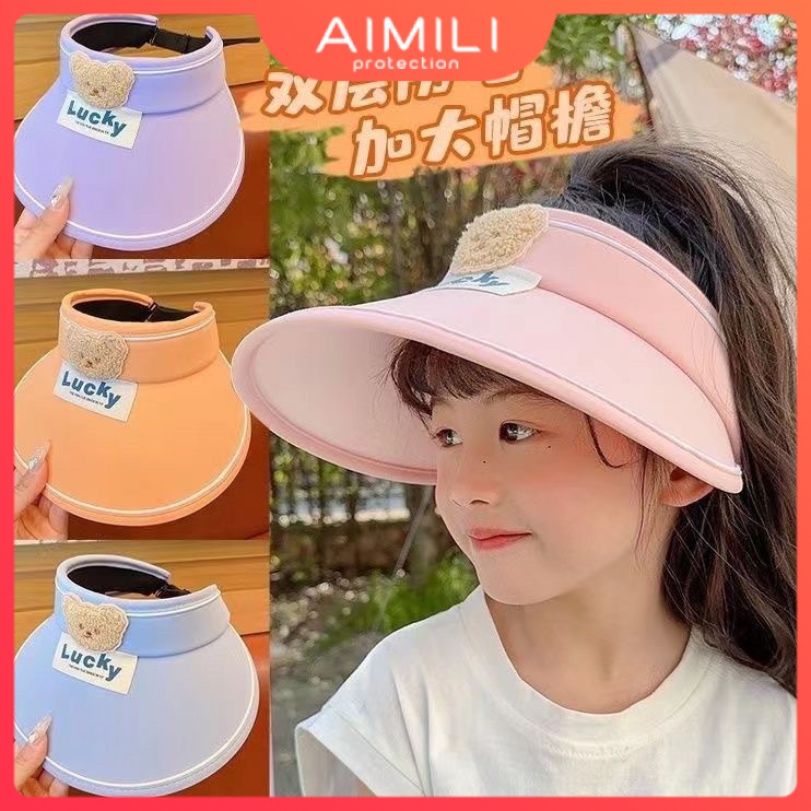 Mũ Chống Nắng UV UPF50 + + Nửa Đầu Dễ Thương Thời Trang Mùa Hè Cho Bé 2-15 Tuổi