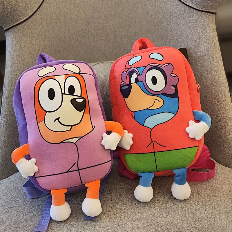 Cartoon plush bluey's puppy backpack school kids backpack little backpack baby backpack