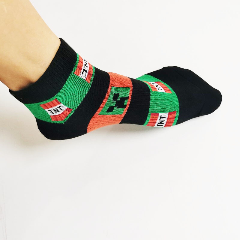 Set 5 Đôi Tất Cotton Hoạ Tiết Minecraft Cho Bé