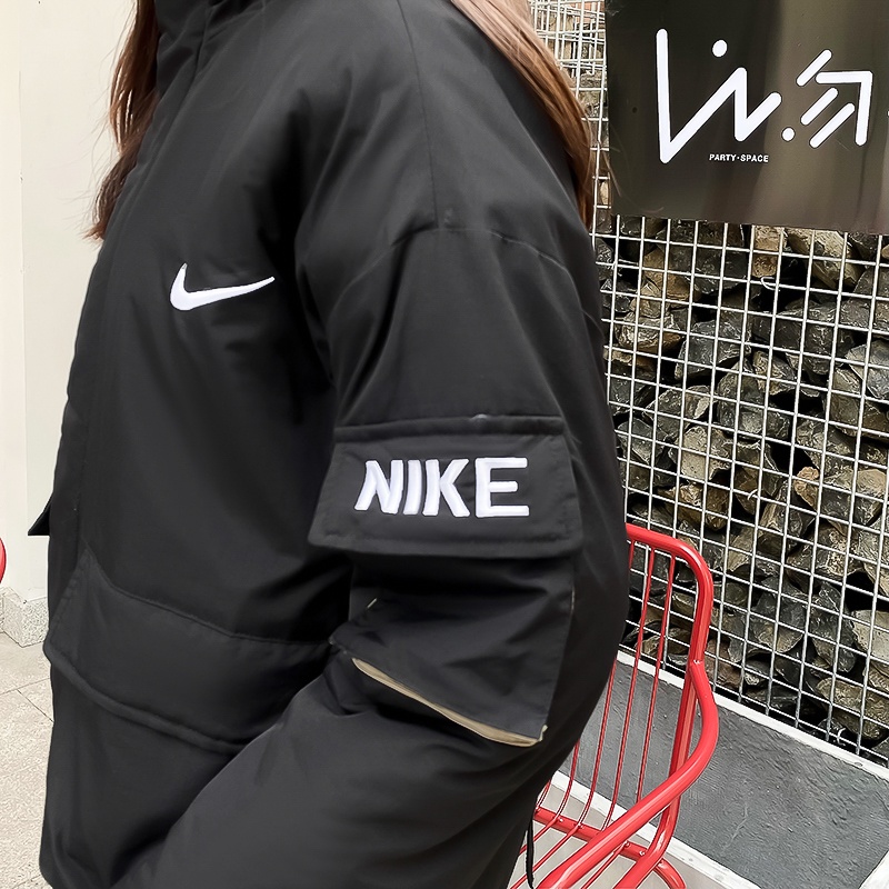 .Áo Khoác Nike100% Vải Thêu Họa Tiết Phong Cách Hiphop Đường Phố