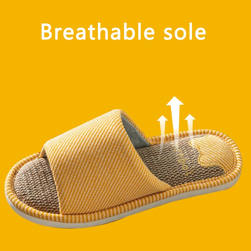 Dép Cotton Lanh Đi Trong Nhà Đế Dày Thấm Hút Mồ Hôi Chống Trượt Cho Nam Và Nữ