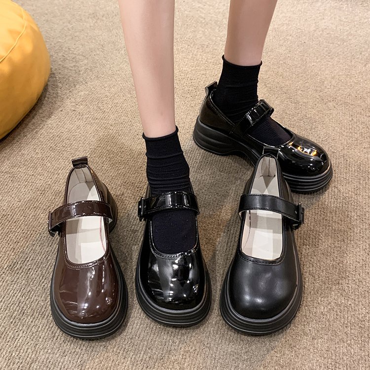 Giày Da Đế Dày Phong Cách Anh Quốc Thời Trang Mùa Hè Cho Nữ