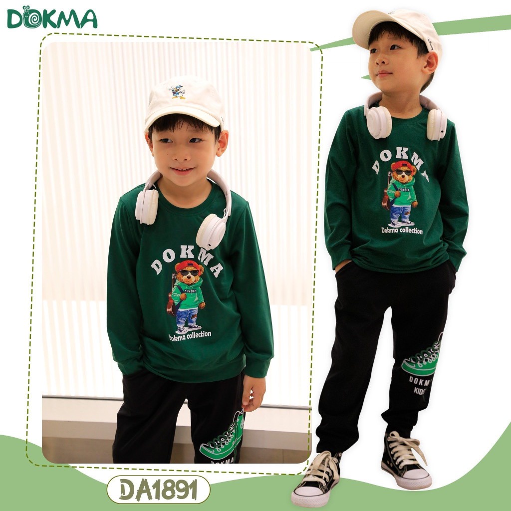 Áo Dokma cổ tròn dài tay cotton cho bé