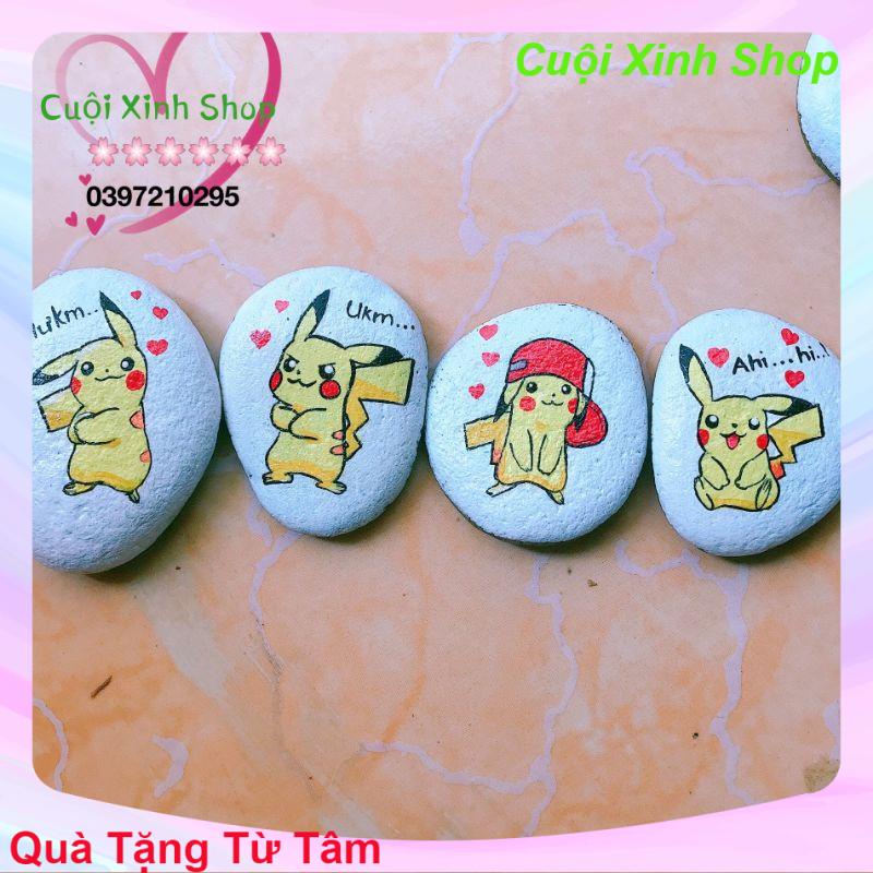 Tranh đá cuội mini hình pokemon siêu yêu là món quà rất ý nghĩa và độc đáo