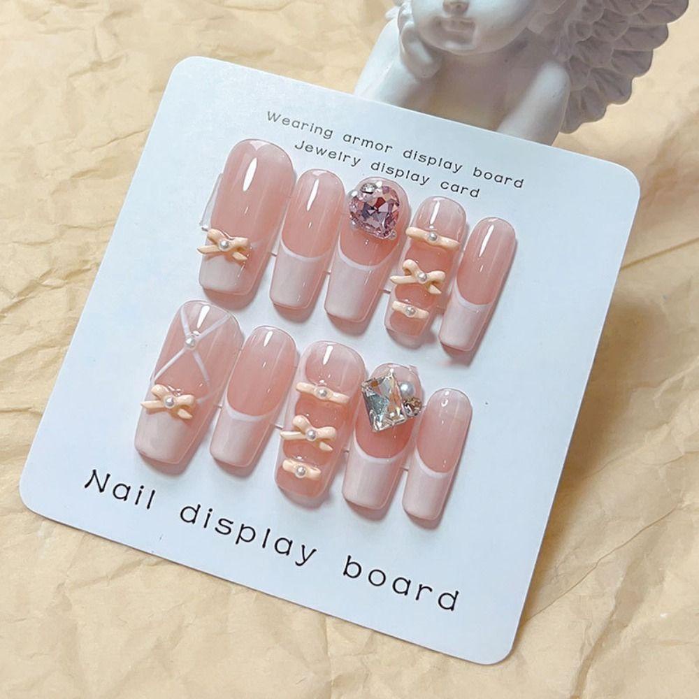 Cordellaub Set 10 Phụ Kiện Nơ Đính Đá 3d Trang Trí Móng Tay Nghệ Thuật Múa Ba Lê