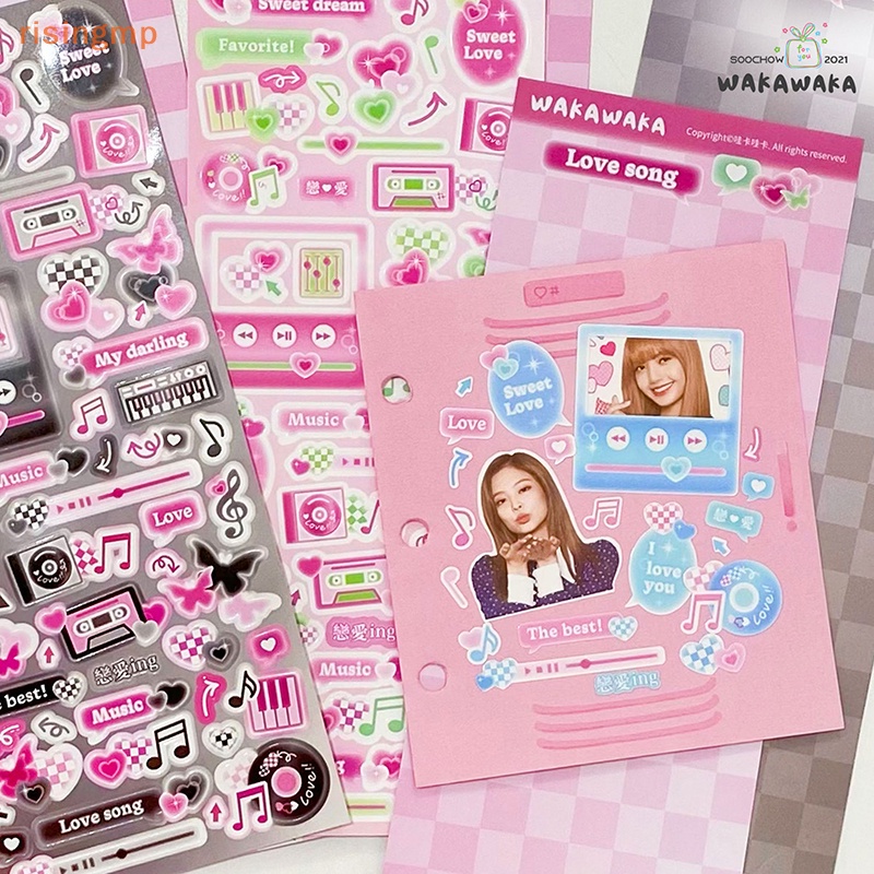 1 Miếng Dán Hình Nốt Nhạc Y2K Trang Trí Sổ Tay DIY