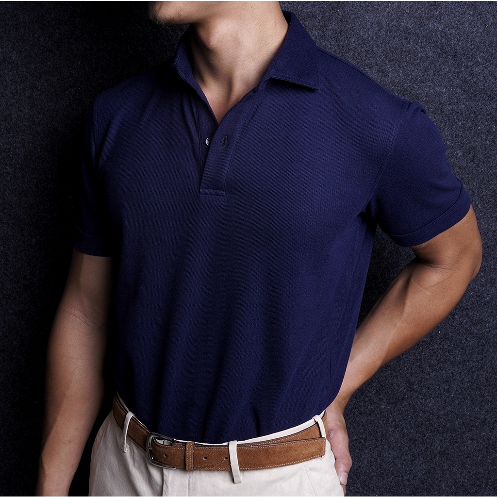 Áo Polo nam Sang Trọng, Thanh Lịch Monrizo màu xanh - Premium Blue Cotton Nano