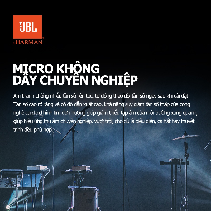 Micro hát karaoke không dây JBL 360plus microphone wireless,micro không dây cao cấp chống hú