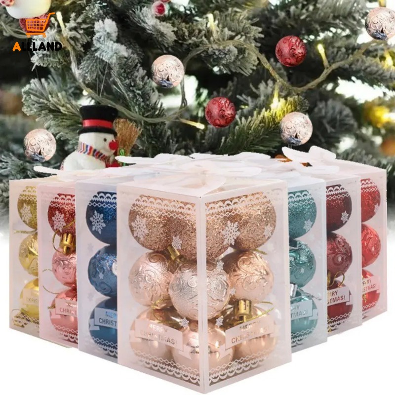12/48 chiếc trang trí cây thông noel / mặt dây chuyền quả bóng treo bằng vàng đỏ đầy màu sắc / tiệc tại nhà trang trí ngoài trời trong nhà