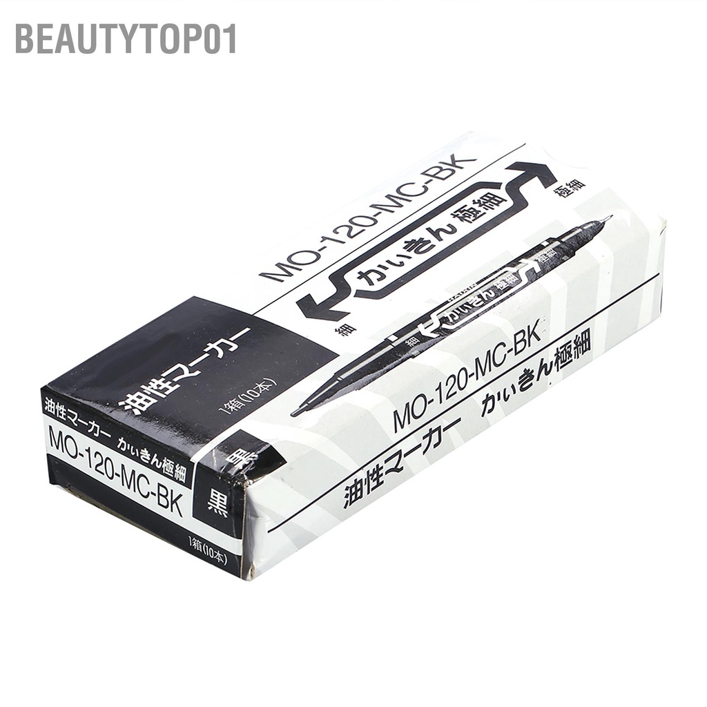 BeautyTop01 10 Cái/hộp Đen Đôi Kết Thúc Da Bút Hình Xăm Xuyên Định Vị Đánh Dấu Dụng Cụ