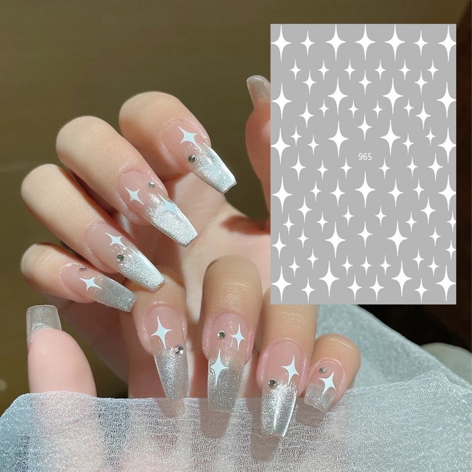Simple laser stars manicure stickers / ins style shiny bronzing manicure accessories / nail self-adhesive slider stickers / diy art dec decor decals for women girls