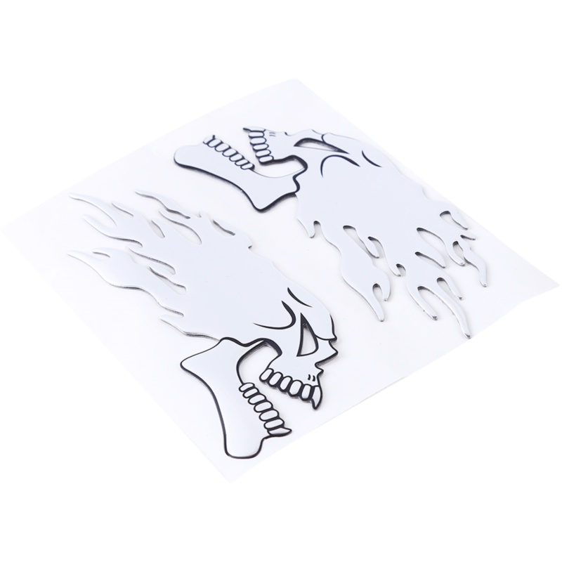 2pc / bộ thời trang nam punk 3d skull badge car / motorcycle metal sticker cool decal
