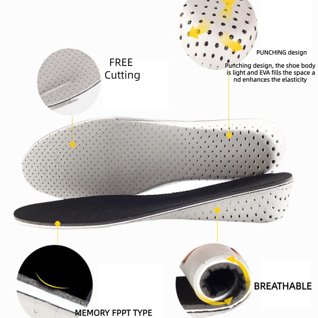 Insole Heel Lift Insert Shoe Pad Height Increase Cushion Elevator Taller