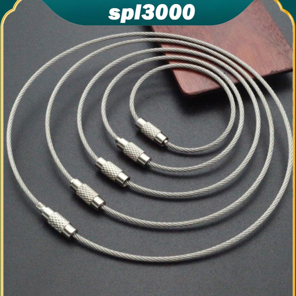 1/2 10pc edc treo dây chuỗi thẻ vít hành lý dây móc khóa vòng tròn bushcraft bộ khóa tiện ích vòng móc khóa công cụ cáp chìa khóa thép