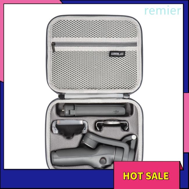 Hộp đựng di động re tương thích cho phụ kiện gimbal cầm tay dji om 6 túi đựng có dây kéo bằng da pu