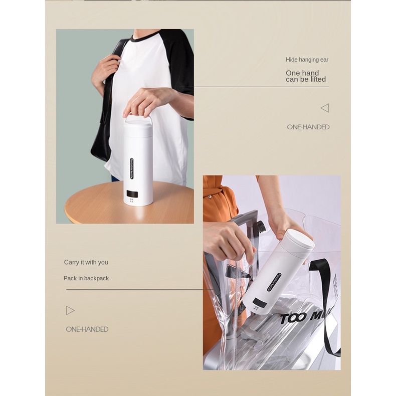 Bình đun nước siêu tốc mini du lịch bình nước bệnh viện đa năng 300ml 500ml tự ngắt khi sôi