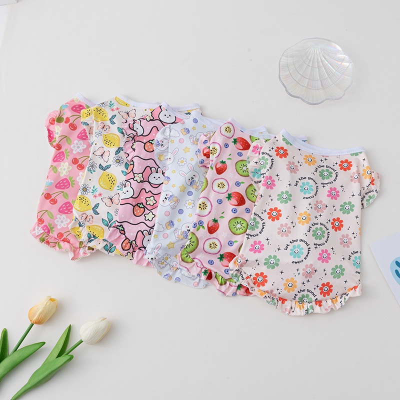 Quần áo cho chó ren cho shih tzu summer cat tshirt puppy costume quần áo cho thú cưng