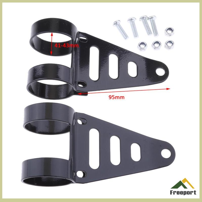 Xe máy màu đen 41-43mm giá đỡ gắn đèn pha ngã ba tai chopper cafe racer