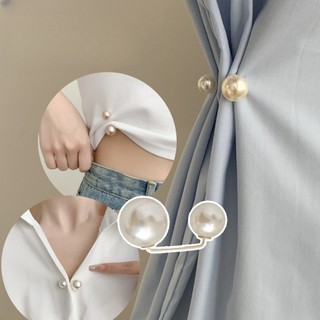 Váy giả ngọc trai thắt lưng khóa thắt lưng thời trang mới thắt lưng ghim cổ áo chống trượt nút trâm cài