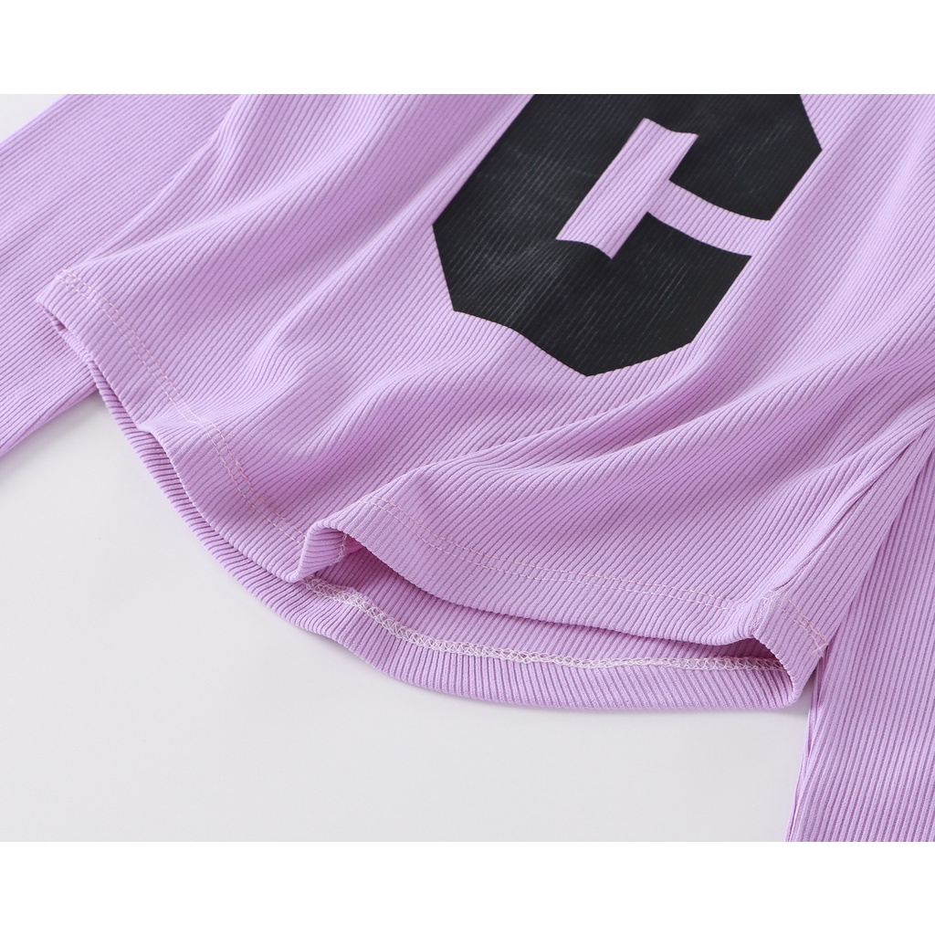 Áo thun dài tay bé gái mùa thu 80-150cm Phong cách mới cho trẻ em Phiên bản Hàn Quốc Đế hình chữ C cho bé thường ngày phù hợp