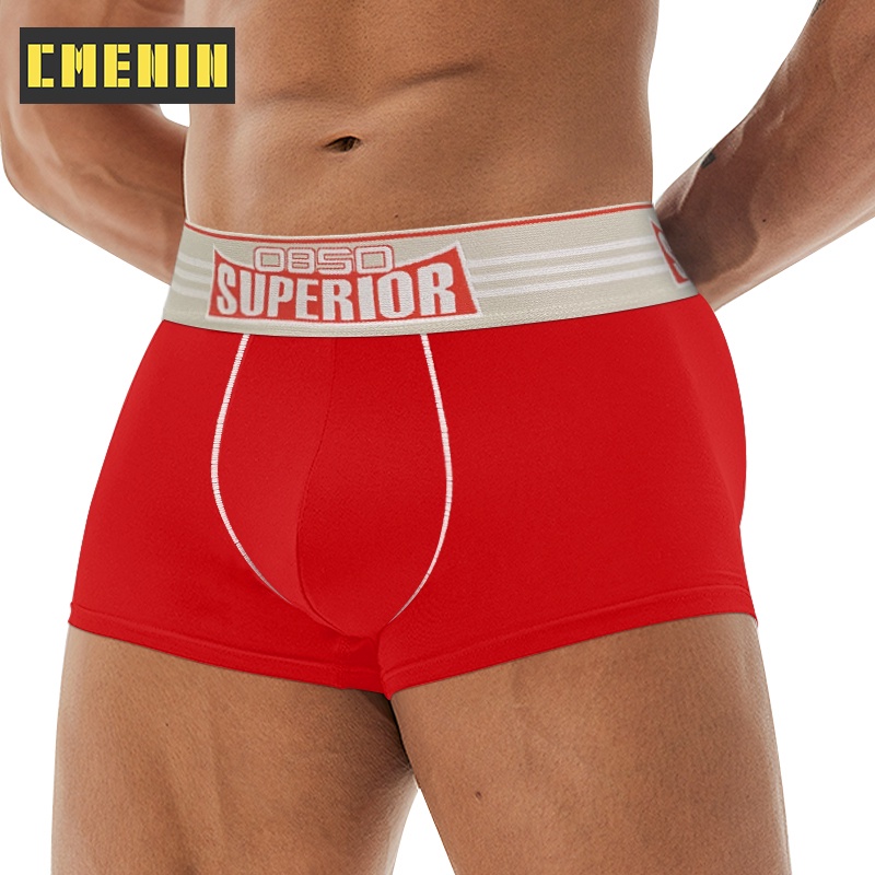 Cmenin 1 cái đồ lót người đàn ông cotton phổ biến boxer nam thấp eo trunks sexy nam quần lót boxers bs845