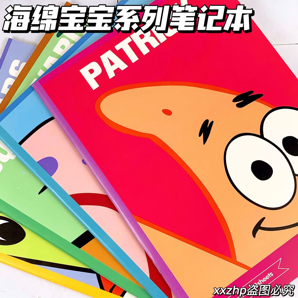 Tic tok little red book blogger pop spongebob squarepants family b5 notebook student notepad đồ dùng học tập cô gái phim hoạt hình dễ thương văn phòng phẩm