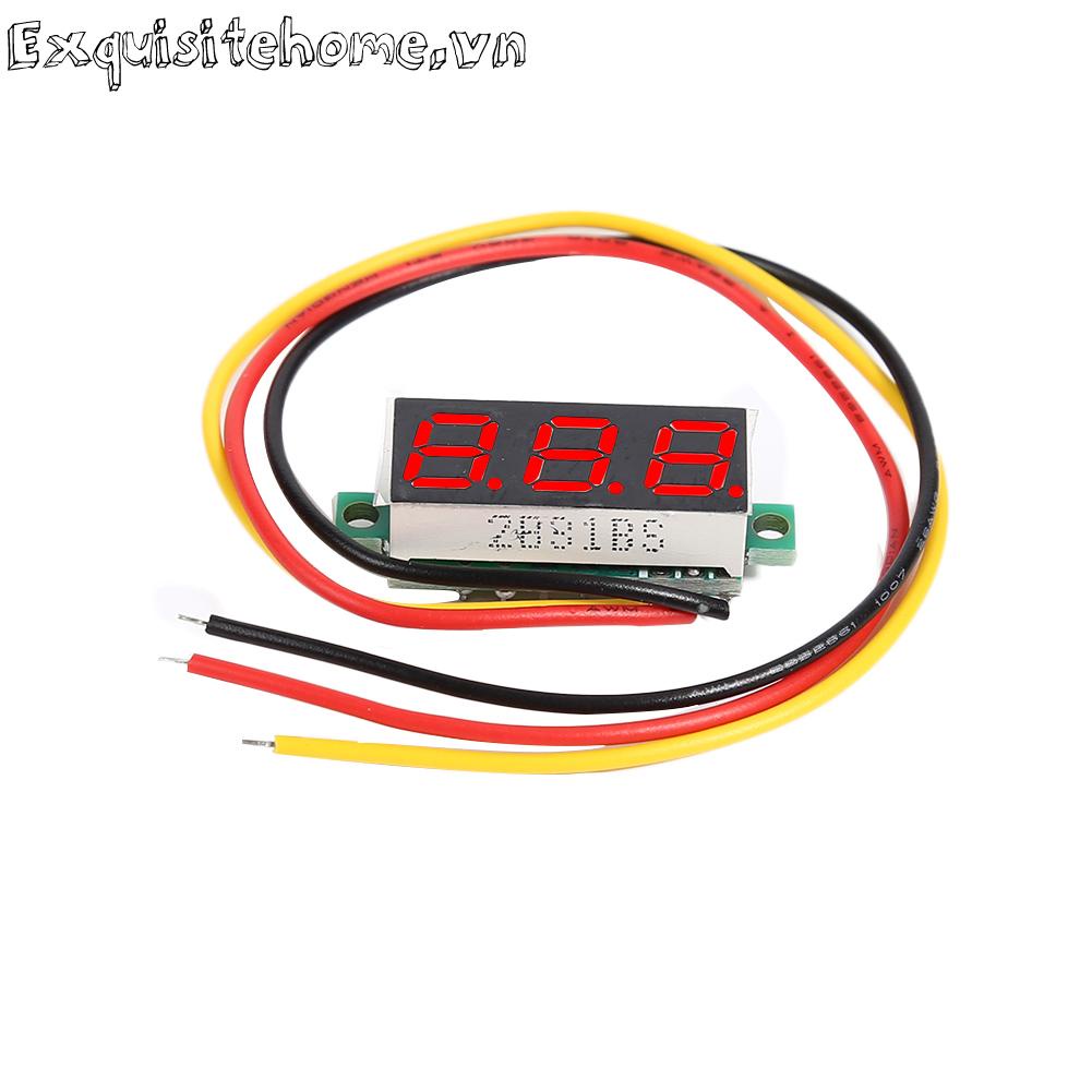 0,28 inch dc 0-100v 3 dây đồng hồ đo điện áp mini đồng hồ đo vôn kế màn hình led