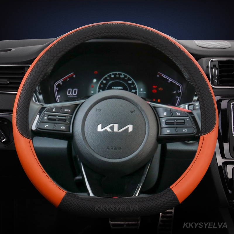 Bọc vô lăng ô tô 38cm 15 "da cho kia ceed sportage picanto cerato seltos soul rio 3 4 5 k3 k5 2022 phụ kiện ô tô