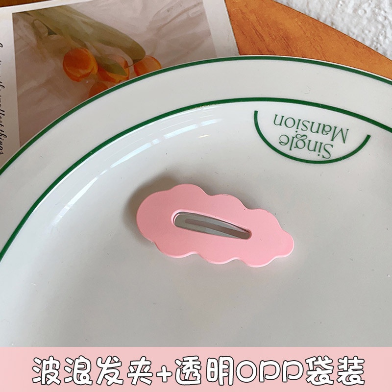 Kẹp tóc netflix kẹo màu mới mây bb clip sóng đơn giản tóc mái bị gãy thẻ tóc nhỏ kẹp