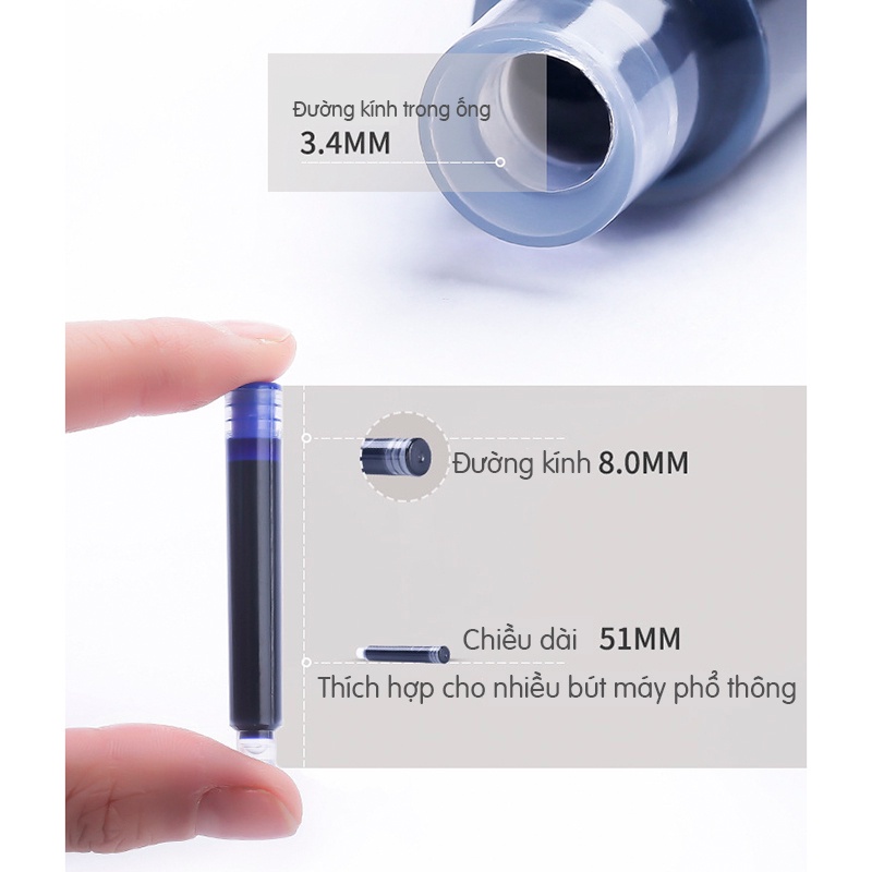 Bút máy viết chữ đẹp luyện nét thanh đậm Resun B96 bút máy ngòi EF nét mảnh dễ thay thế dùng ống mực không cần bơm