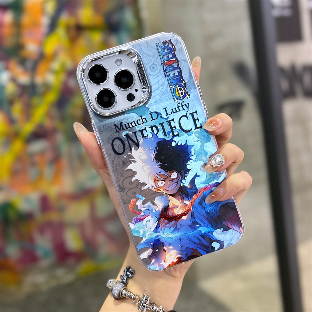 Phim hoạt hình phim hoạt hình anime one piece luffy sauron mạ khung ống kính kim loại imd vỏ điện thoại silicon thích hợp cho iphone 14 14pro 14max 13promax 12 12promax 11