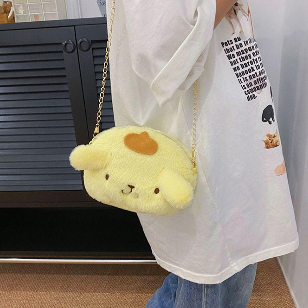 Shanhai Túi Đeo Chéo Vai Hình kuromi melody Nhồi Bông Sức Chứa Lớn Nhỏ Nhắn Họa Tiết Hoạt Hình my melody Trẻ Em / Nữ