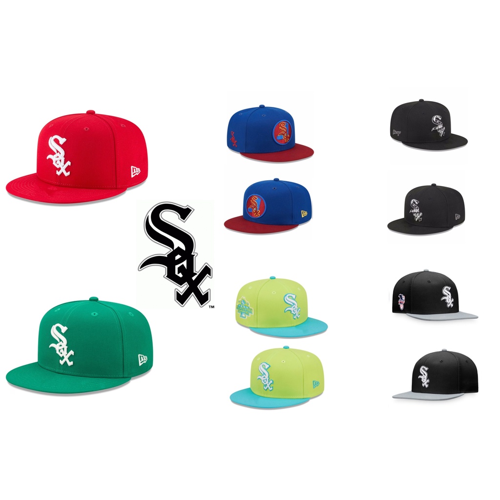 N.e w e.r a mlb white sox team mũ bóng chày mũ thể thao lưng snapback mũ vành phẳng mũ hip-hop
