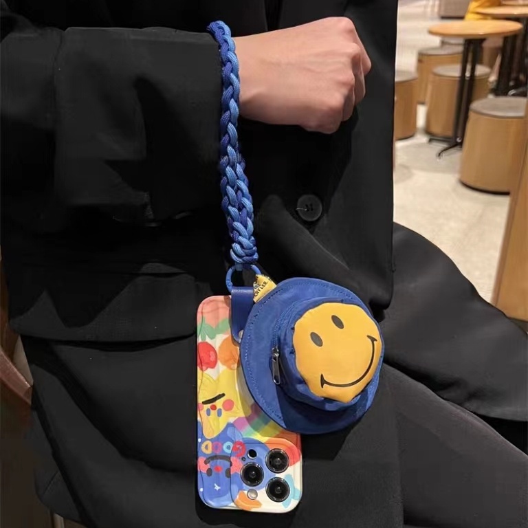 Túi đựng điện thoại có mũ màu xanh da trời đầy màu sắc cho apple 14 pro leather crossbody rope mini coin purse vỏ điện thoại cho iphone 14 pro max / 13 pro max / 13 pro / 12 pro max / 12 pro / 11