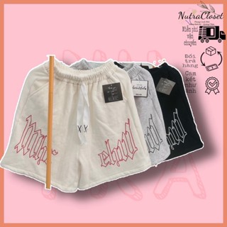 Quần đùi nỉ ngoại in hình rút eo qn829 unisex ulzzang nam nữ