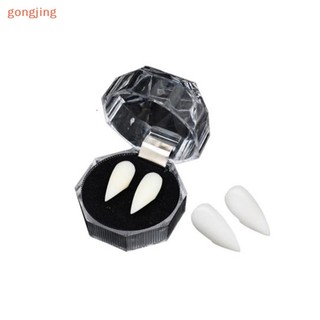 Go halloween party decor 1 cặp 11mm răng ma cà rồng đạo cụ trang phục nhựa răng giả keo rắn răng giả keo dán răng giả vn